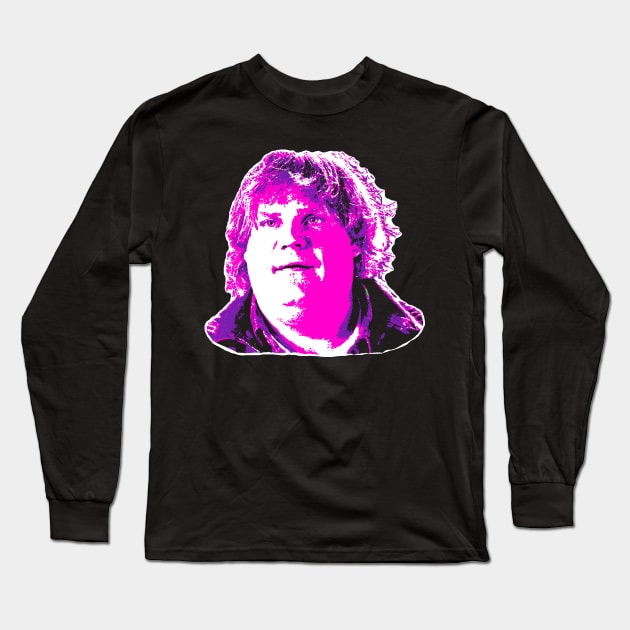 Original Portrait by Vagabond - Chris Farley - Black/Dark Color Tee Long Sleeve T-Shirt by VagabondTheArtist